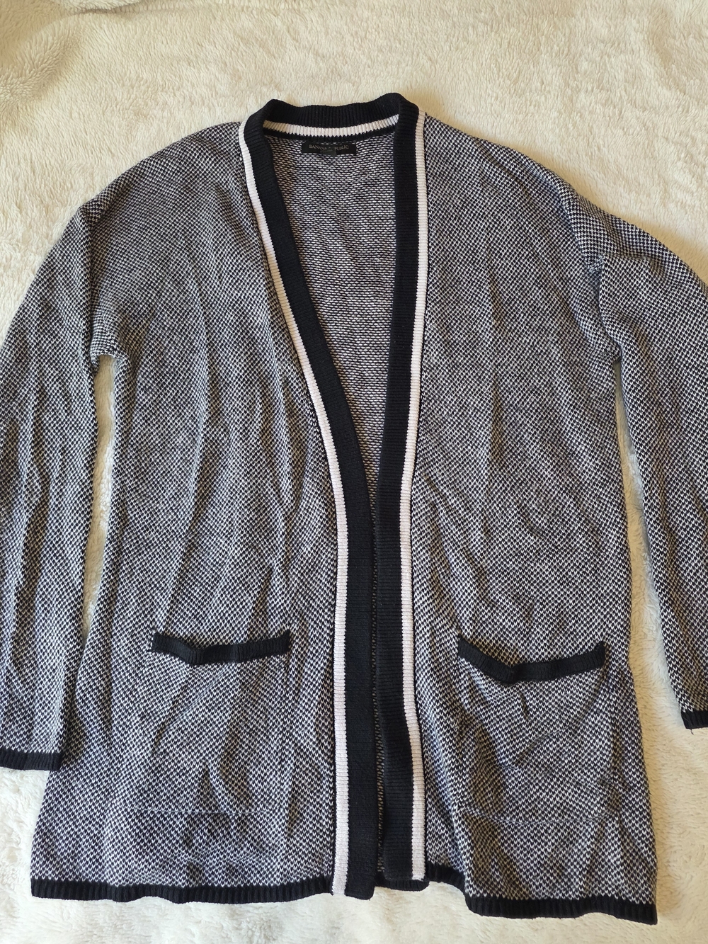 Banana Republic Black Open-Front Knit Cardigan Sweater w/ Pockets